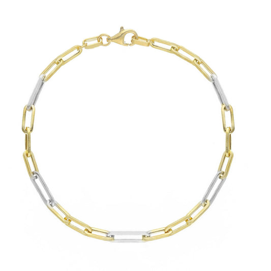 Bracciale catena Joy Gioielli Oro in oro giallo e bianco 18kt 18 cm
