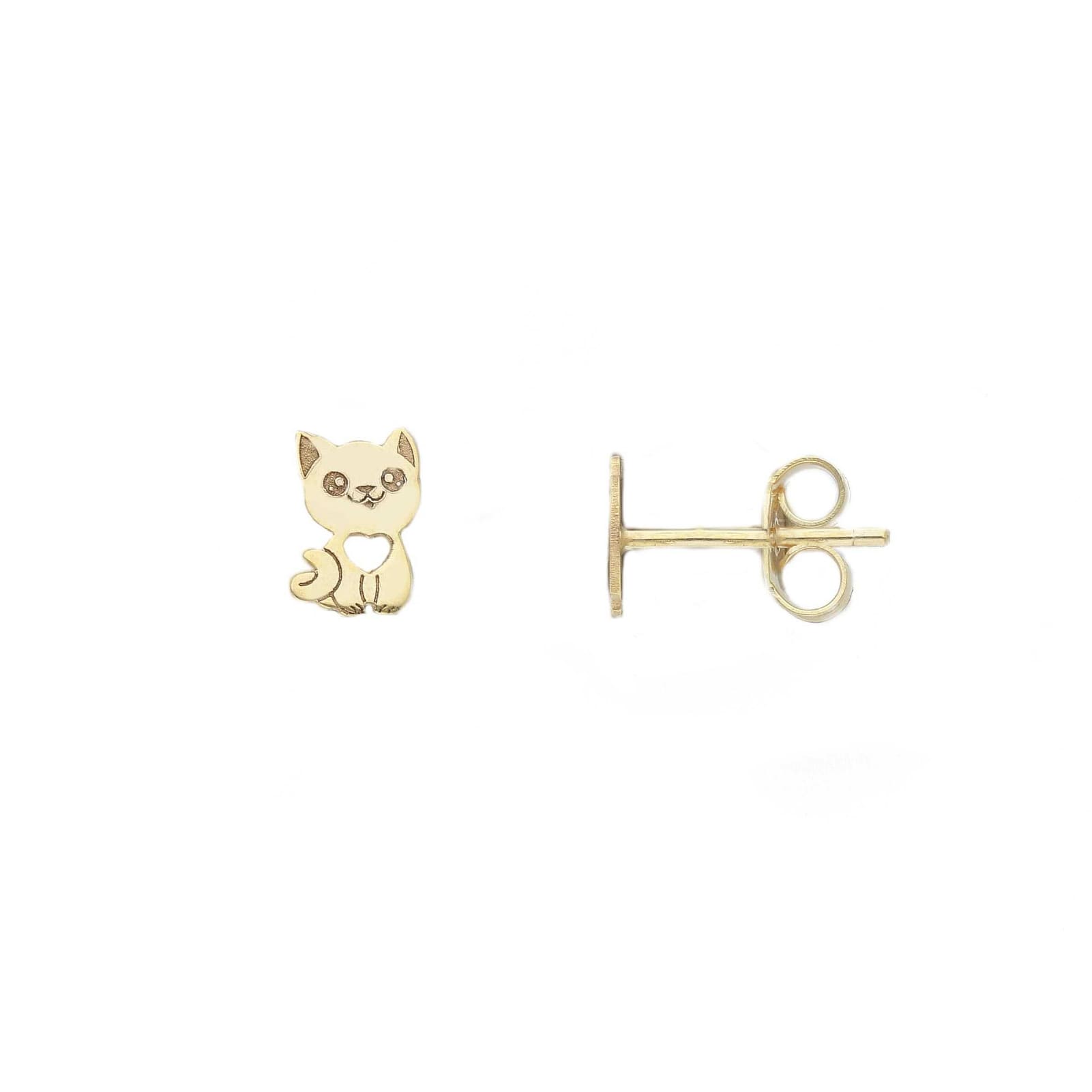 Orecchini a lobo Joy Gioielli in oro giallo 9kt con gattino MISURA UNICA