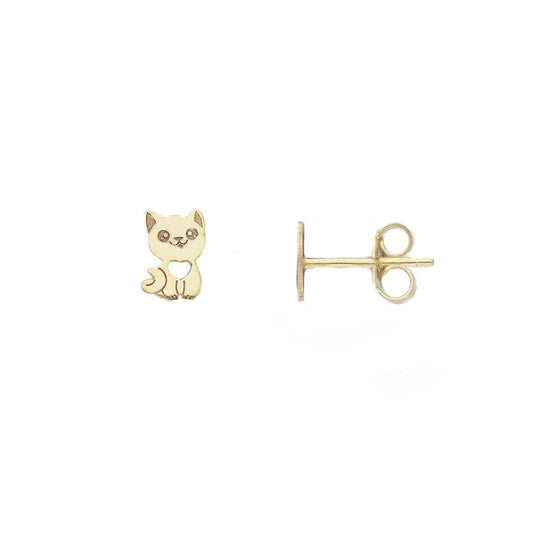 Orecchini a lobo Joy Gioielli in oro giallo 9kt con gattino MISURA UNICA