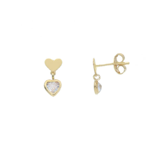 Orecchini pendenti Joy Gioielli in oro giallo 9kt con cuore MISURA UNICA
