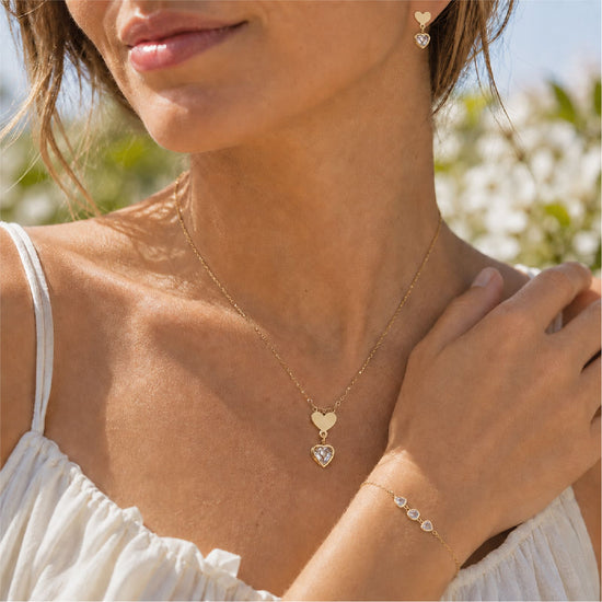 Orecchini pendenti Joy Gioielli in oro giallo 9kt con cuore MISURA UNICA