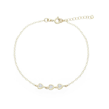 Bracciale Joy Gioielli in oro giallo 9kt con cuori e zirconi 19 cm