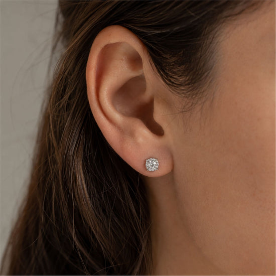 Orecchini lobo Joy Gioielli Oro in oro bianco 18kt e zirconi MISURA UNICA