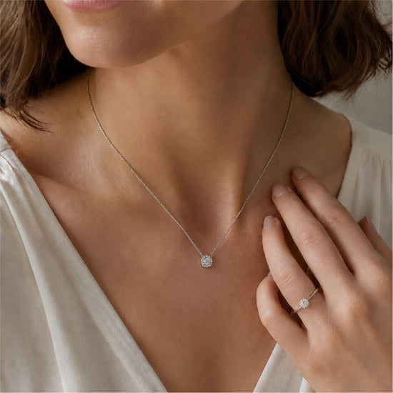 Collana catena Joy Gioielli Oro in oro bianco 18kt e zirconi MISURA UNICA