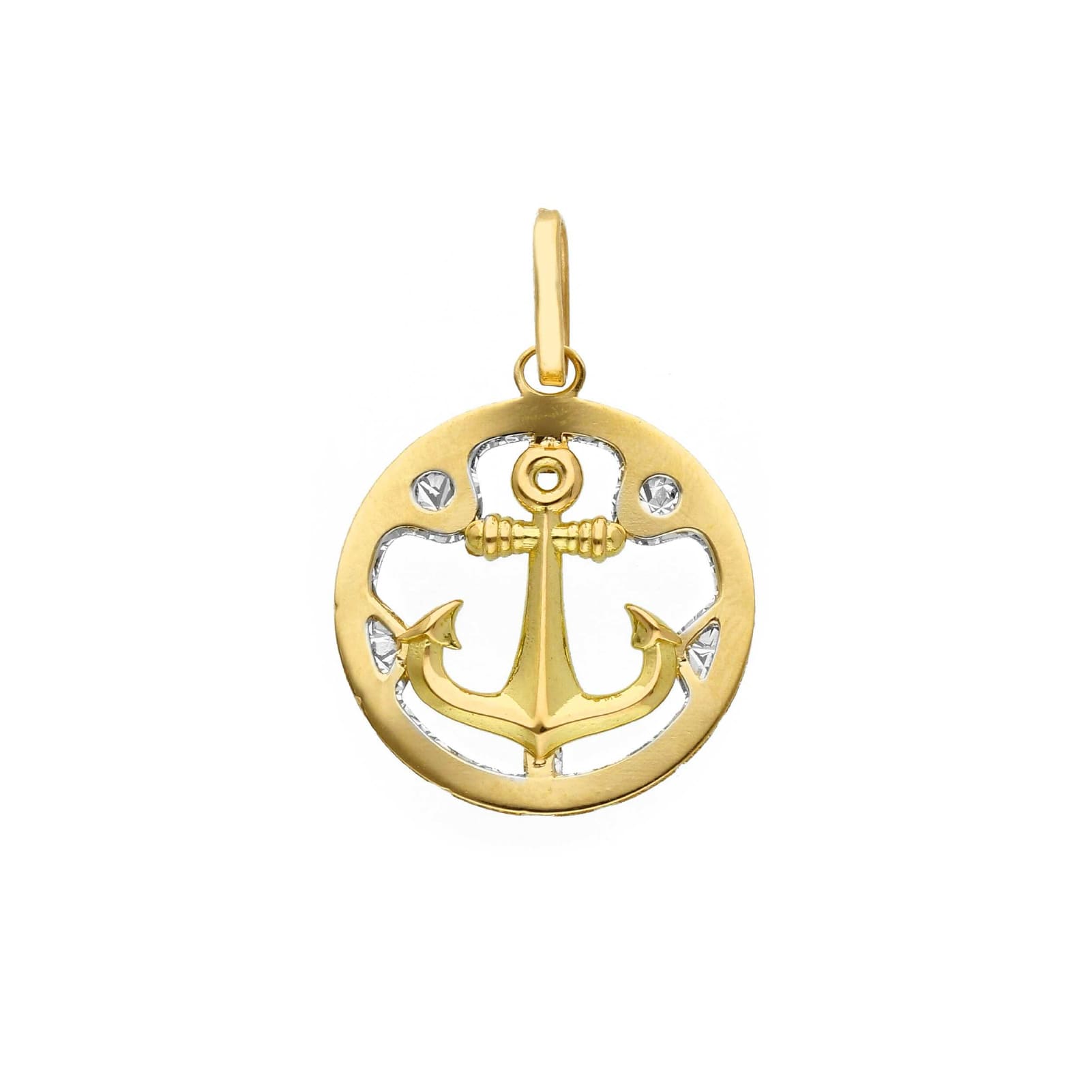 Ciondolo Joy Gioielli Oro in oro giallo e bianco 18kt ancora MISURA UNICA