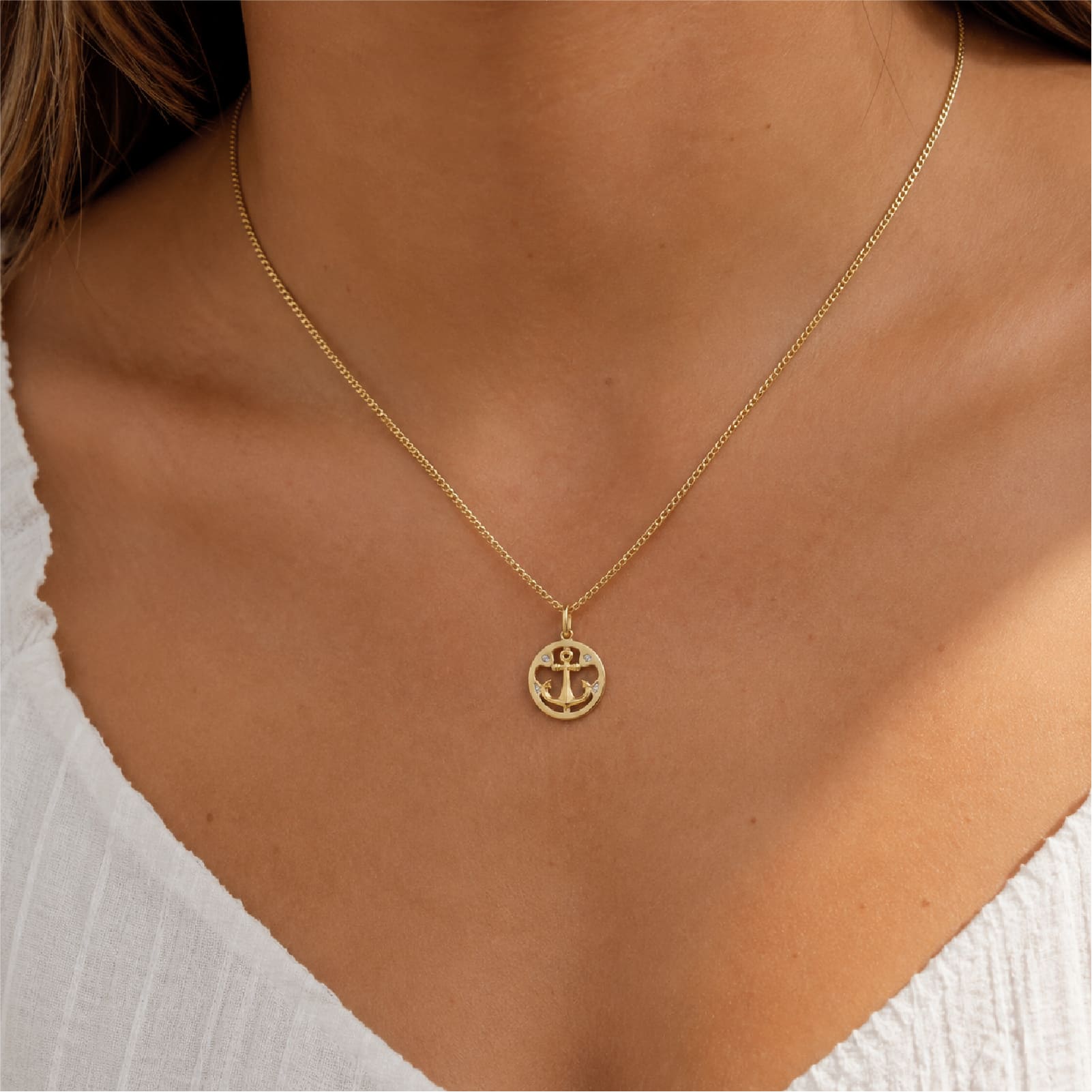 Ciondolo Joy Gioielli Oro in oro giallo e bianco 18kt ancora MISURA UNICA