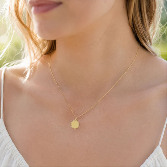Ciondolo Joy Gioielli medaglietta tonda oro giallo 9kt MISURA UNICA