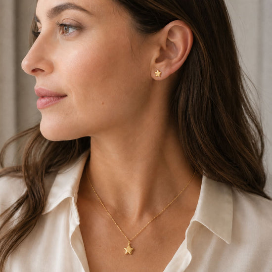 Orecchini lobo Joy Gioielli Oro in oro giallo 18kt stella MISURA UNICA