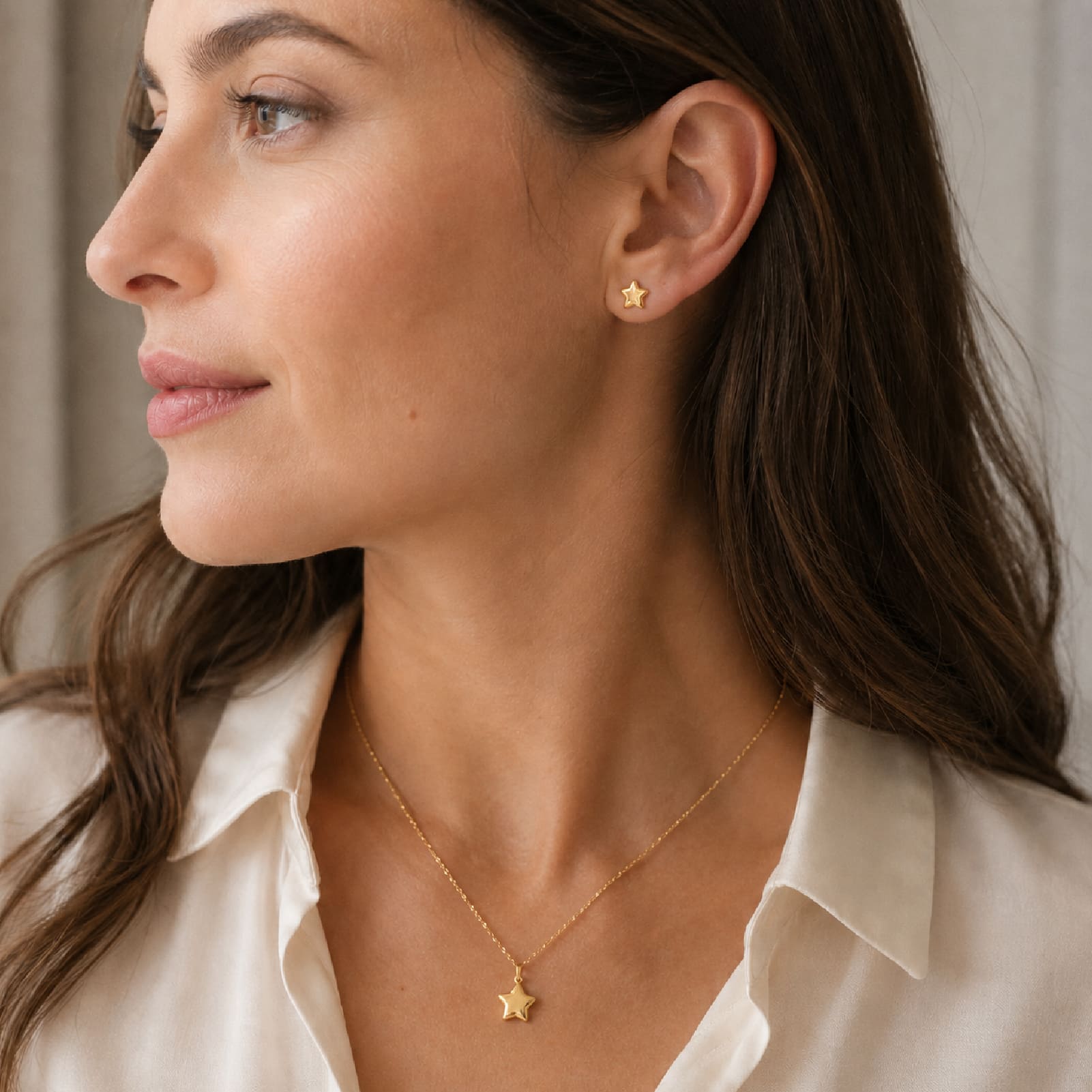 Orecchini lobo Joy Gioielli Oro in oro giallo 18kt stella MISURA UNICA