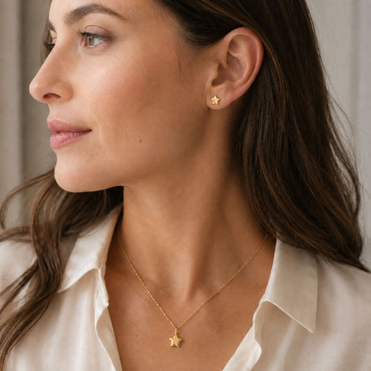Orecchini lobo Joy Gioielli Oro in oro giallo 18kt stella MISURA UNICA