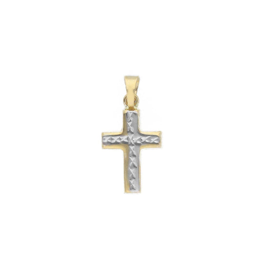 Ciondolo Joy Gioielli Oro in oro giallo e bianco 18kt croce MISURA UNICA