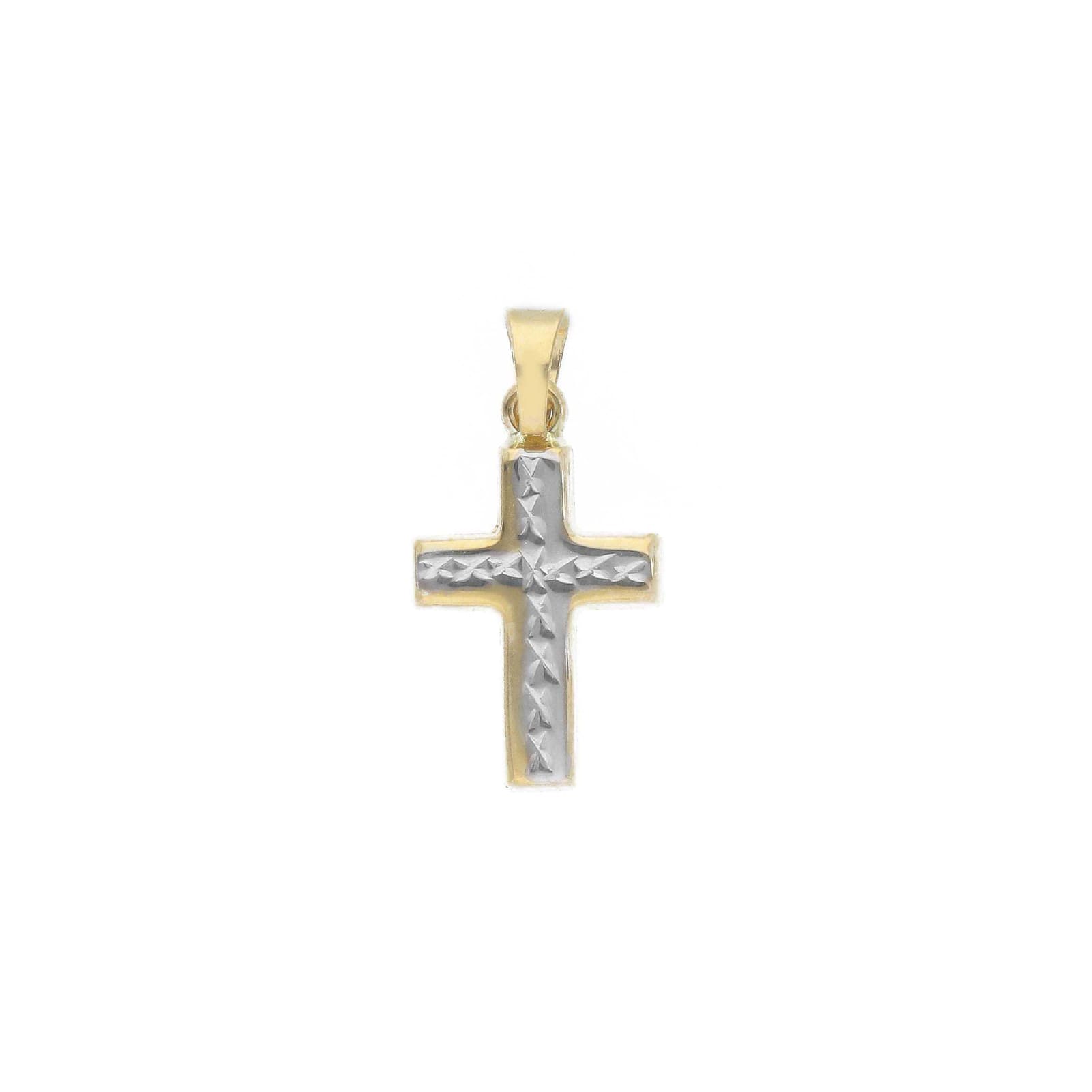Ciondolo Joy Gioielli Oro in oro giallo e bianco 18kt croce MISURA UNICA