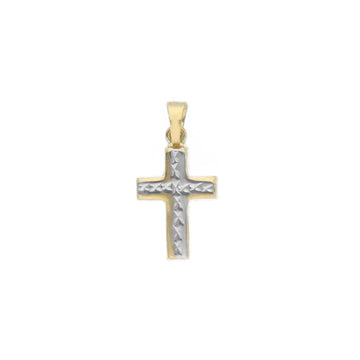 Ciondolo Joy Gioielli Oro in oro giallo e bianco 18kt croce MISURA UNICA
