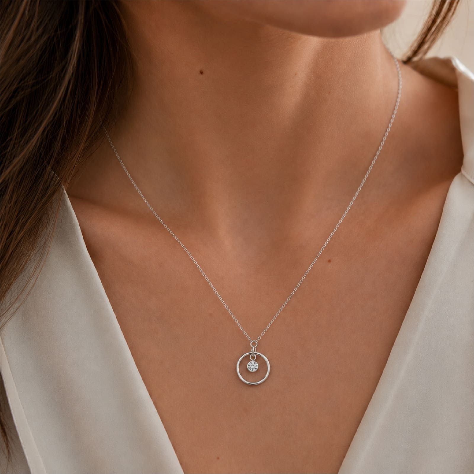 Collana con pendente Joy Gioielli Oro in oro bianco 18kt MISURA UNICA