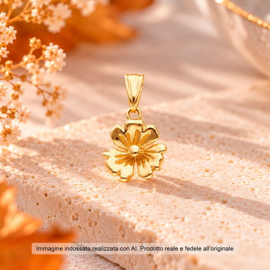 Ciondolo Joy Gioielli Oro in oro giallo 9kt a forma di fiore MISURA UNICA