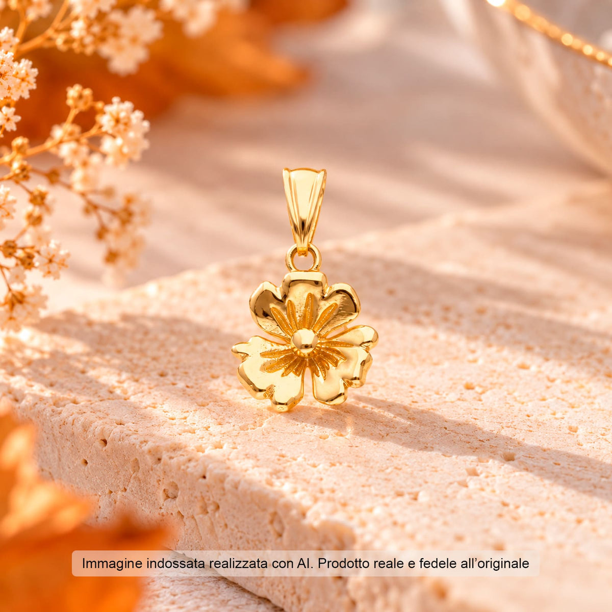 Ciondolo Joy Gioielli Oro in oro giallo 9kt a forma di fiore MISURA UNICA