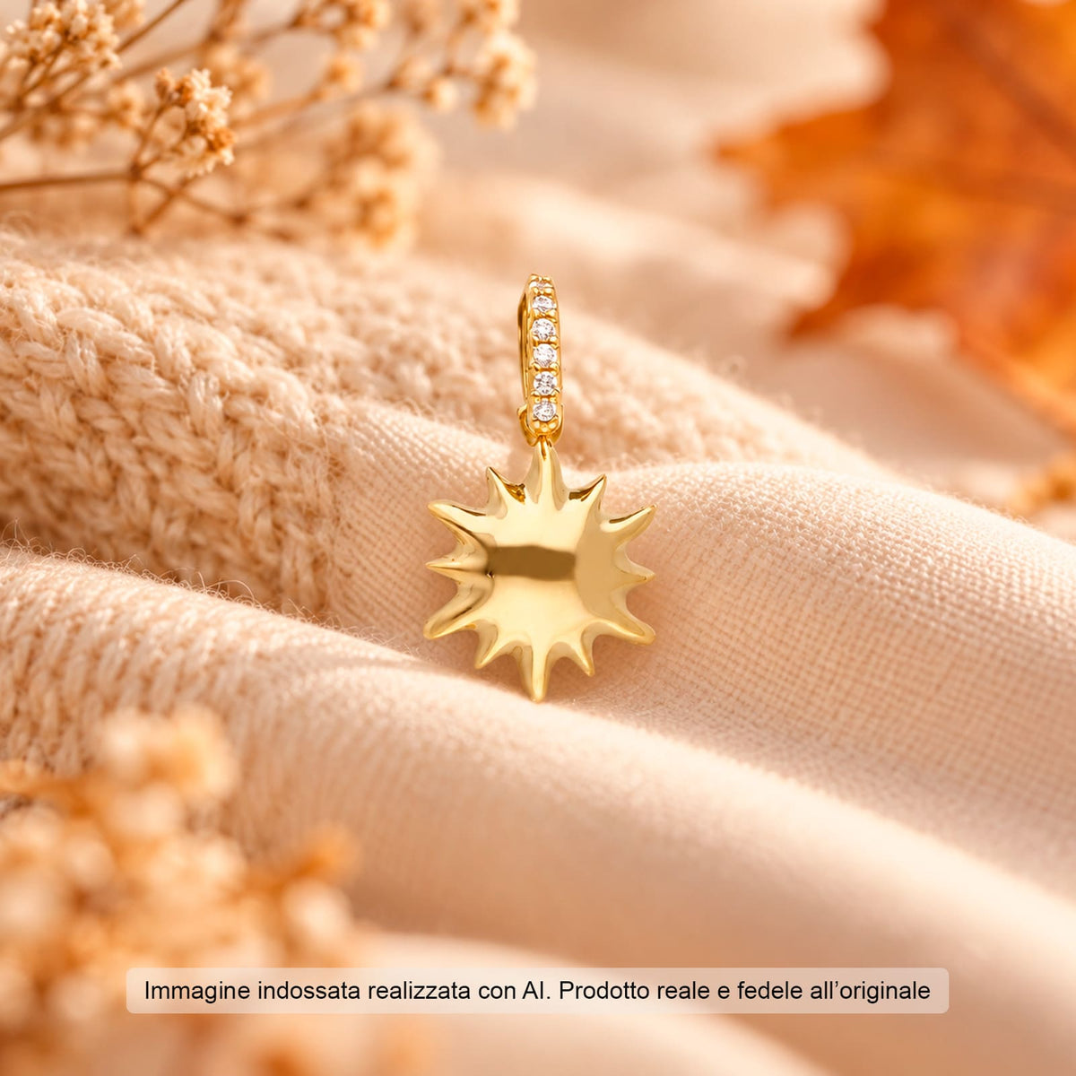 Ciondolo Joy Gioielli Oro in oro giallo 9kt e zirconi sole MISURA UNICA
