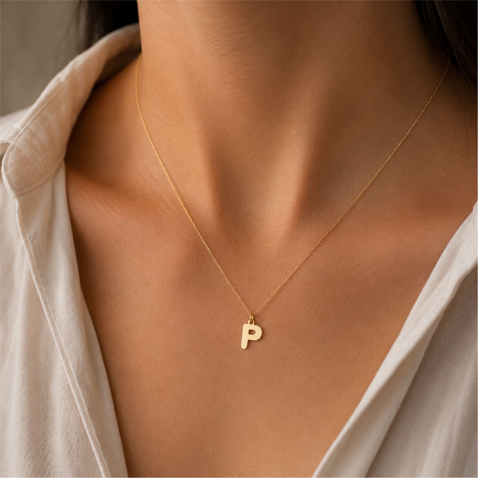 Ciondolo Joy Gioielli in oro giallo 9kt a forma di lettera P MISURA UNICA