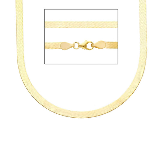 Collana JOY Gioielli in oro giallo 9KT maglia piatta 45 cm MISURA UNICA