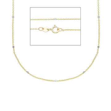 Collana catena rolò Joy Gioielli oro giallo e bianco 9KT 45cm MISURA UNICA