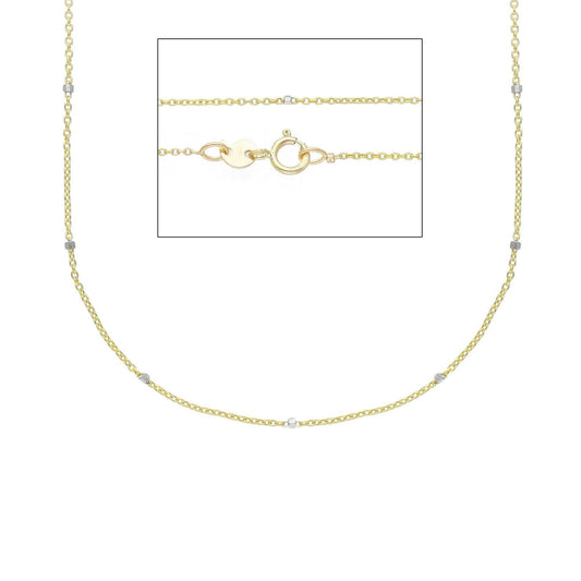Collana catena rolò Joy Gioielli oro giallo e bianco 9KT 45cm MISURA UNICA
