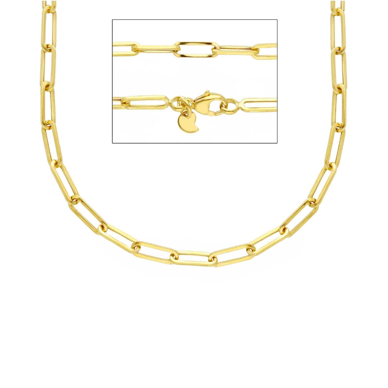 Collana paper clip Joy Gioielli in oro giallo 9 KT 45 cm MISURA UNICA