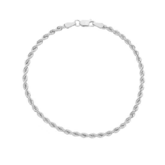 Bracciale catena corda Joy Gioielli in oro bianco 9 KT 18 cm