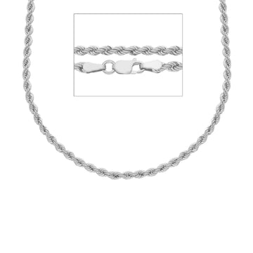 Collana girocollo corda Joy Gioielli in oro bianco 9 KT 45 cm MISURA UNICA