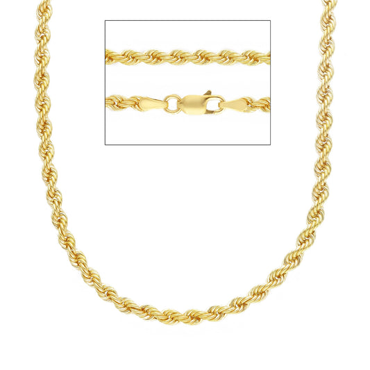 Collana catena a corda JOY Gioielli in oro 9KT colore giallo MISURA UNICA