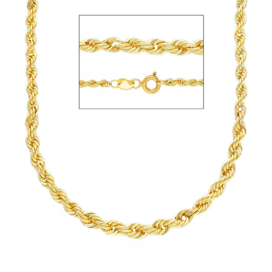 Collana catena a corda JOY Gioielli in oro 9KT colore giallo MISURA UNICA