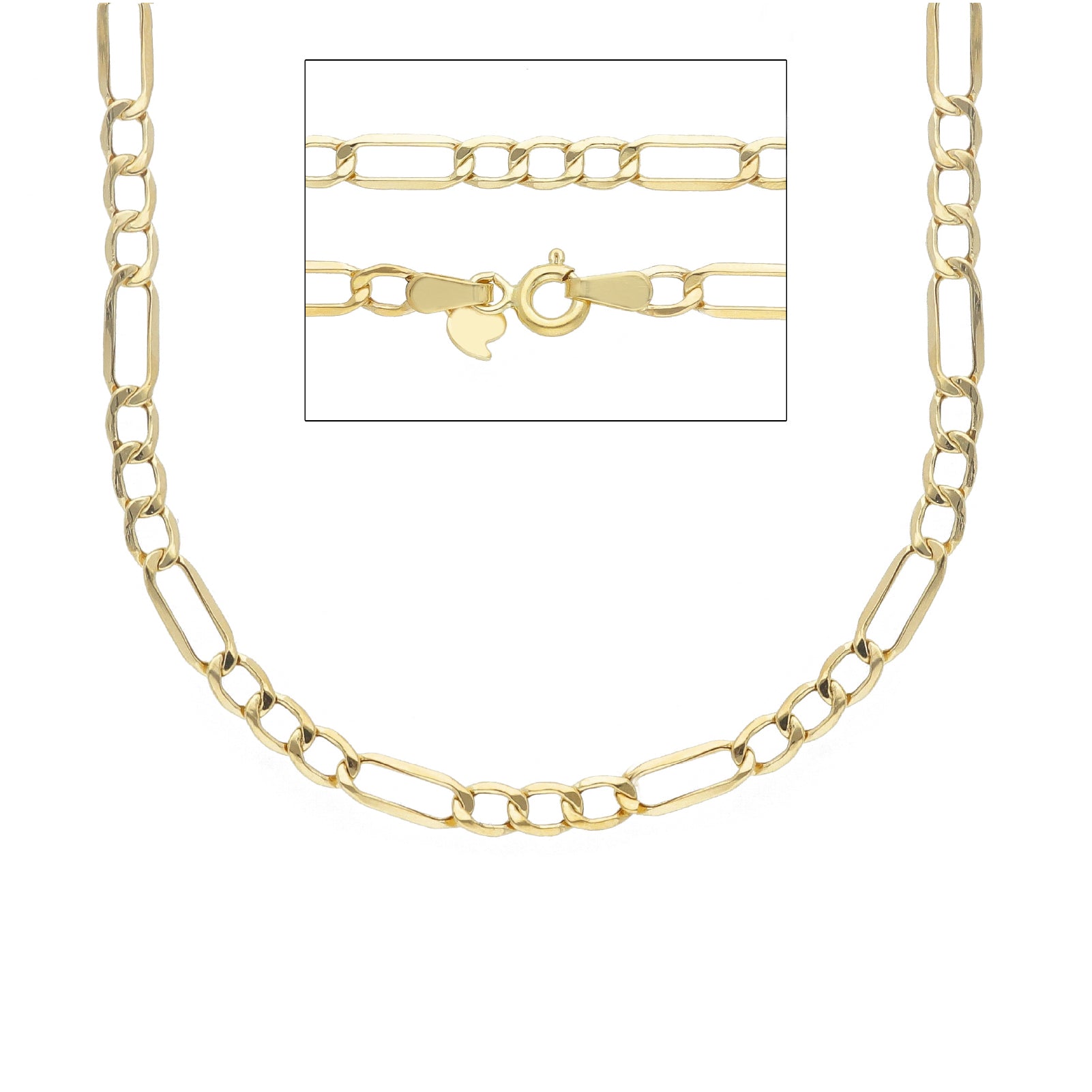 Collana girocollo JOY Gioielli Oro in oro 9KT maglie figaro MISURA UNICA