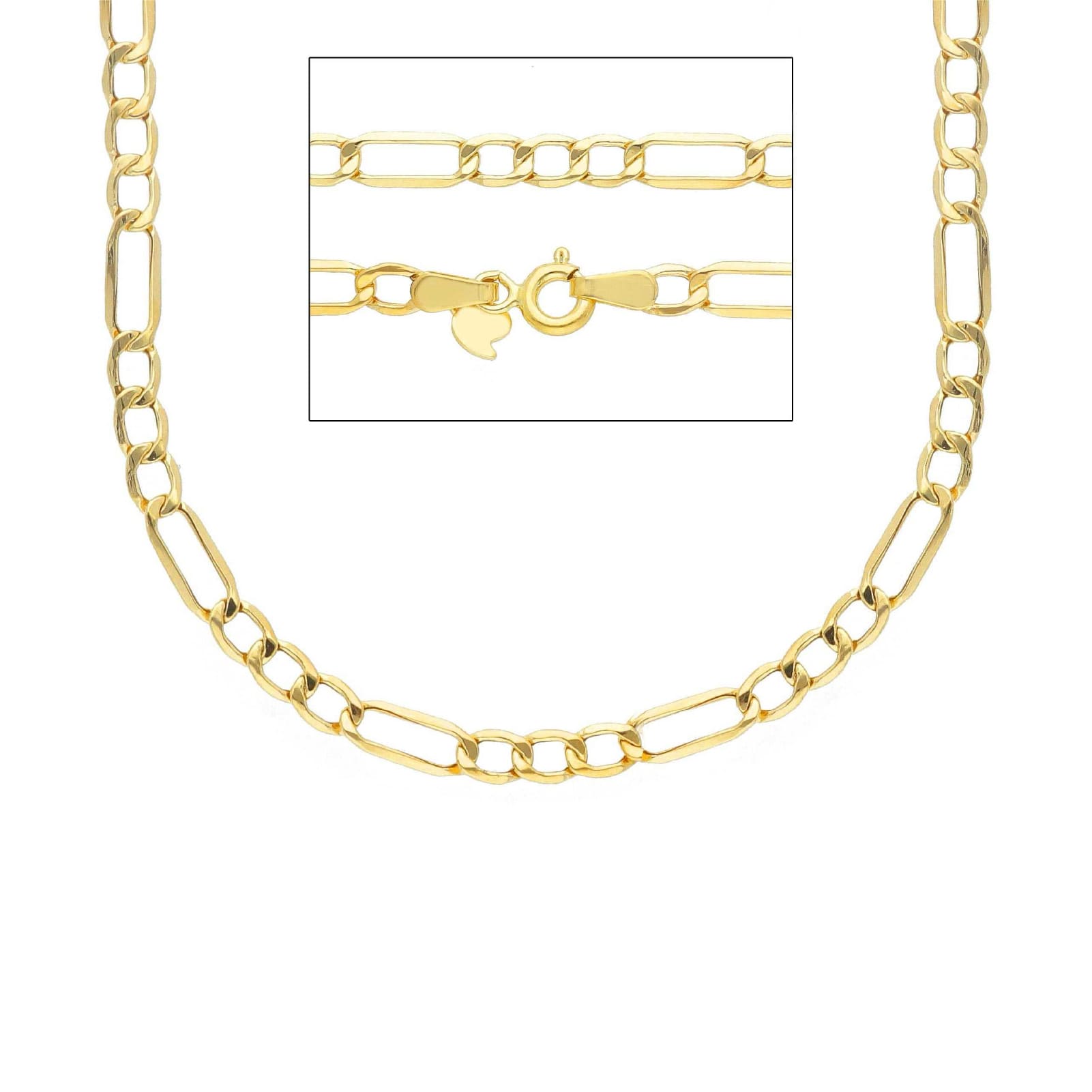 Collana girocollo Joy Gioielli Oro in oro 9KT maglie figaro MISURA UNICA