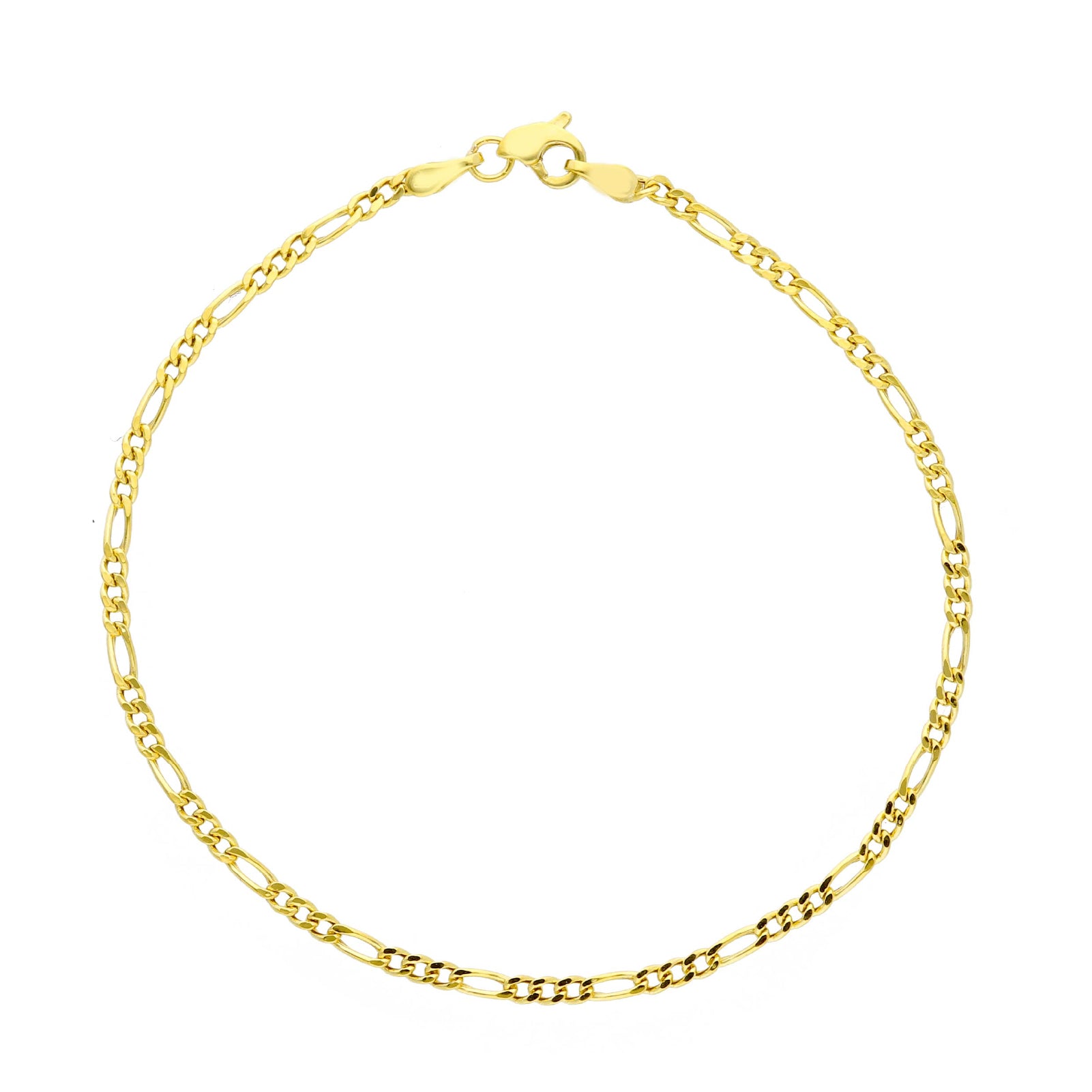 Bracciale sottile JOY Gioielli Oro in oro 9KT maglie figaro 19 cm