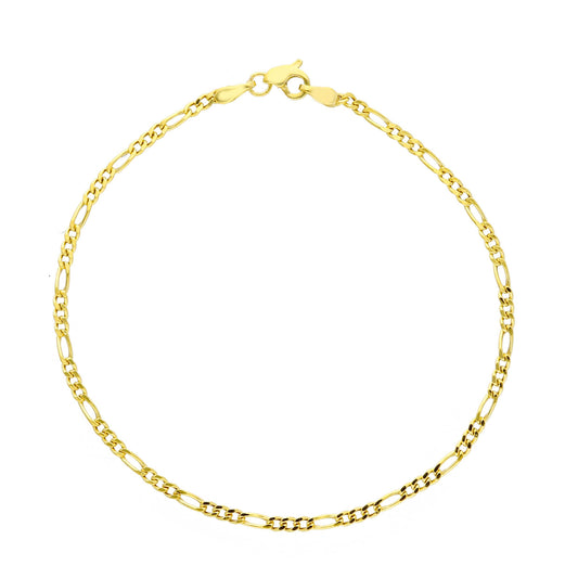 Bracciale sottile JOY Gioielli Oro in oro 9KT maglie figaro 19 cm