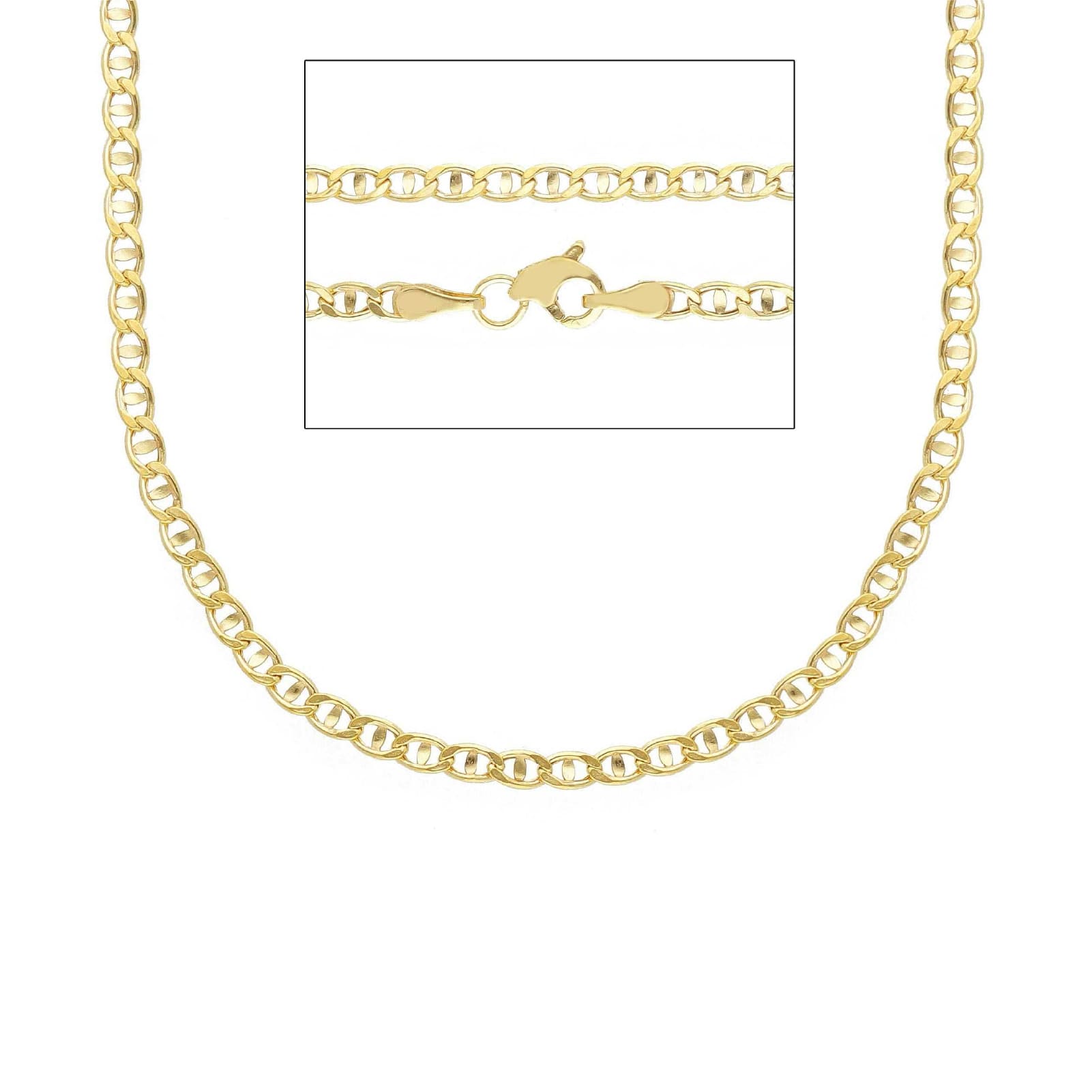 Collana catena traversino Joy Gioielli oro giallo 9 KT 50 cm MISURA UNICA