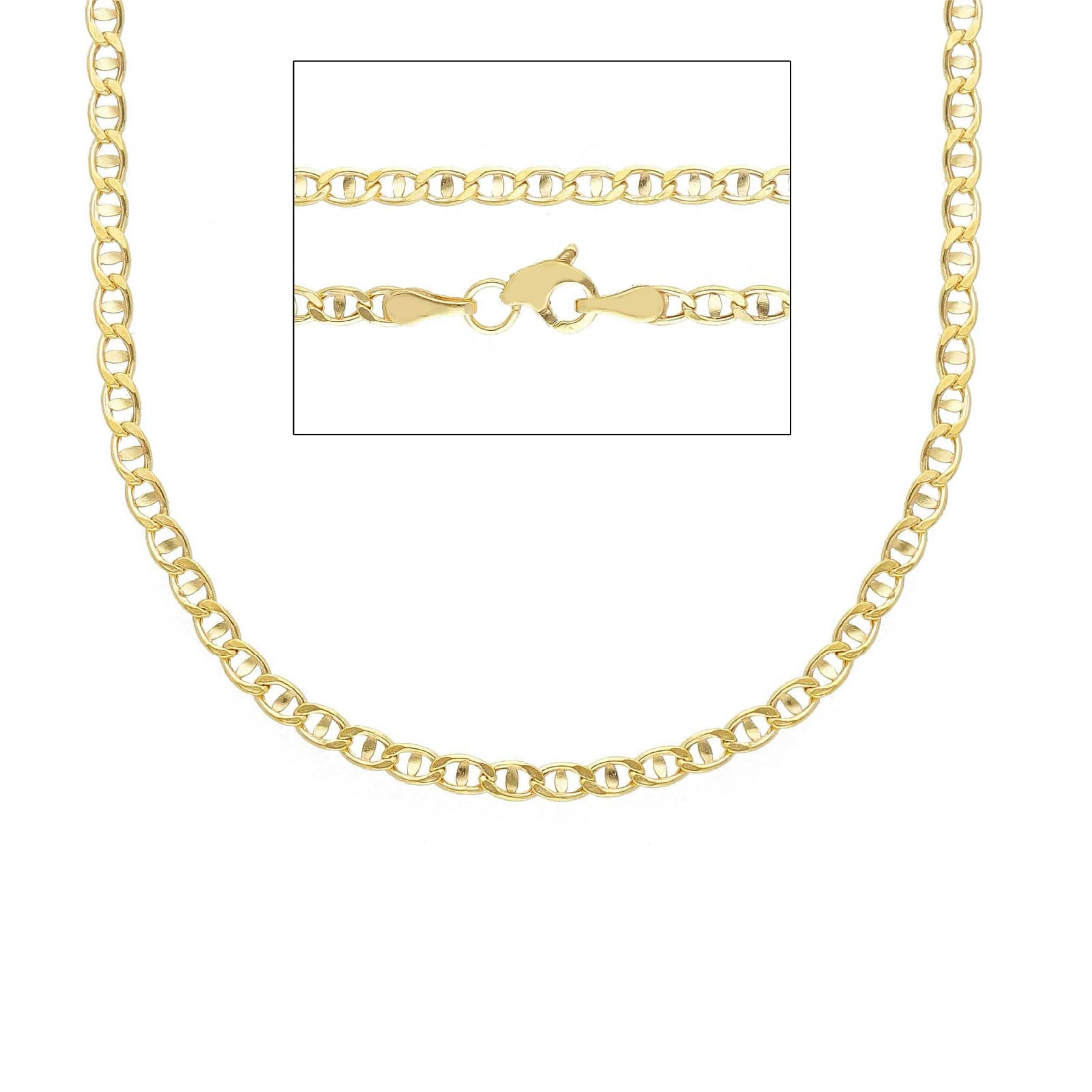 Collana catena traversino Joy Gioielli oro giallo 9 KT 50 cm MISURA UNICA
