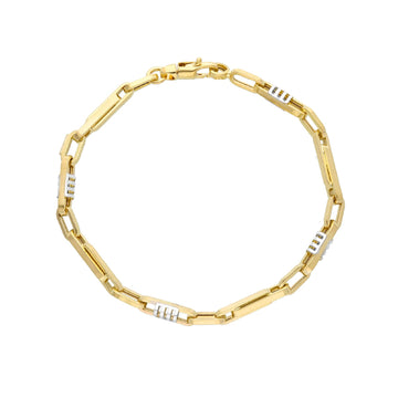 Bracciale Joy Gioielli oro 18 kt con dettagli oro bianco uomo 21 cm