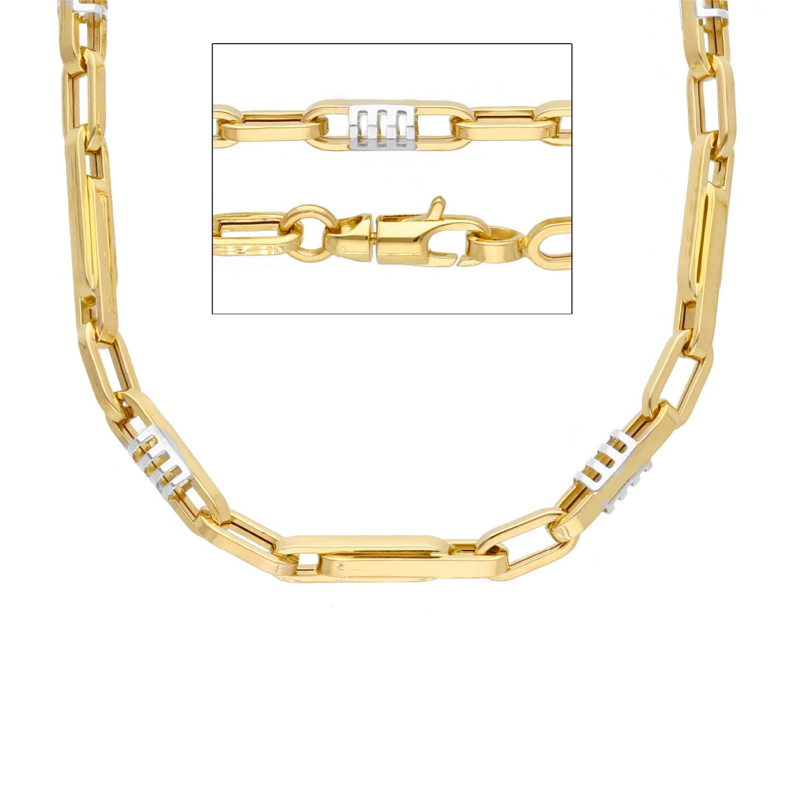 Collana Joy Gioielli oro giallo e bianco 18 kt catena girocollo MISURA UNICA