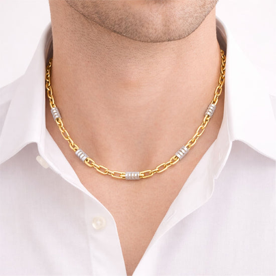 Collana Joy Gioielli oro giallo e bianco 18 kt catena girocollo MISURA UNICA
