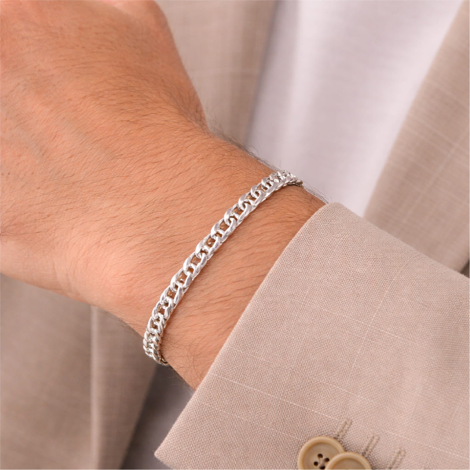 Bracciale Joy Gioielli oro bianco 18 kt con catena 21 cm 21 cm