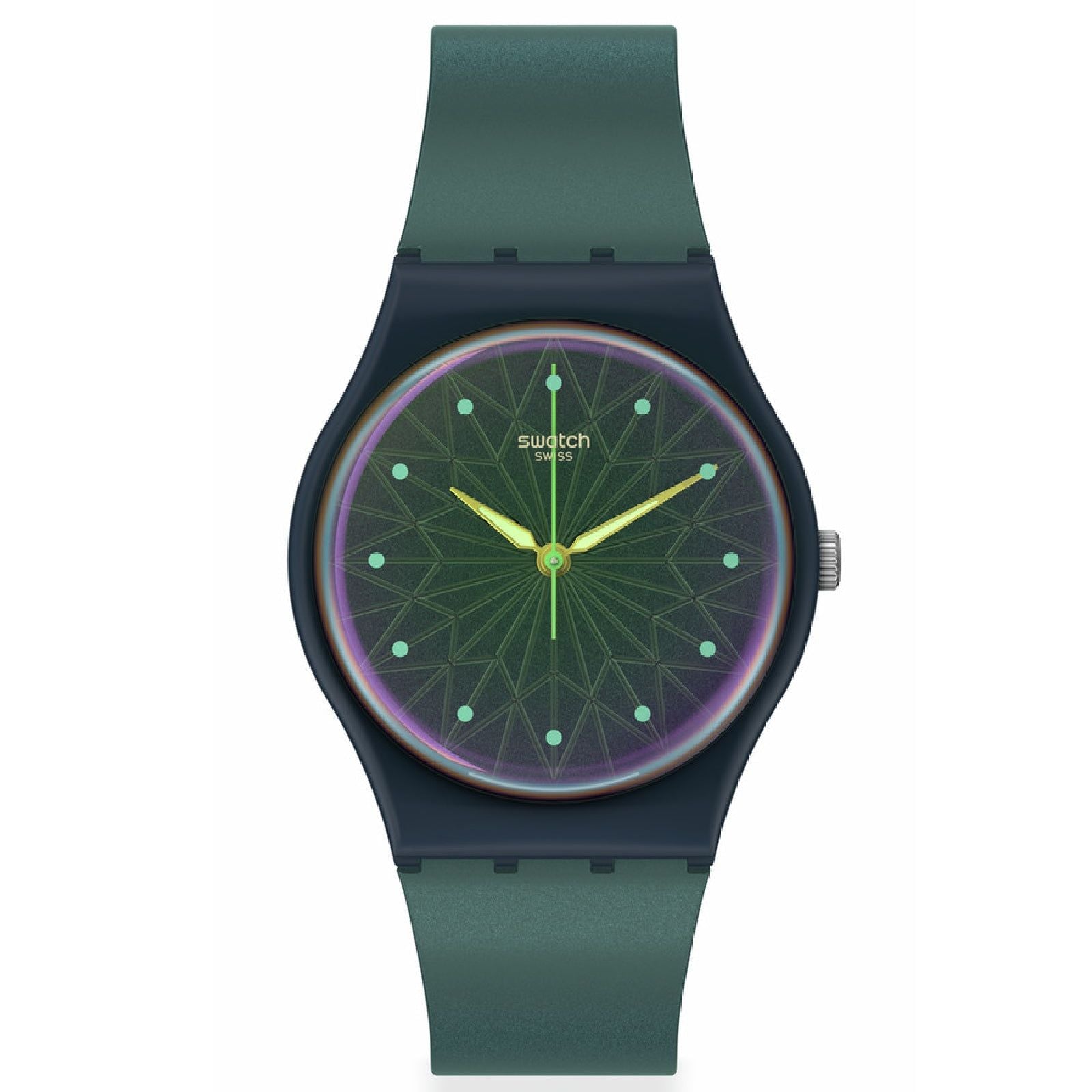 Orologio solo tempo Swatch Holiday Collection unisex materiale biologico blu cassa 34mm SO28N117-1