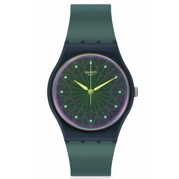 Orologio solo tempo Swatch Holiday Collection unisex materiale biologico blu cassa 34mm SO28N117-1
