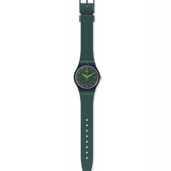 Orologio solo tempo Swatch Holiday Collection unisex materiale biologico blu cassa 34mm SO28N117-2