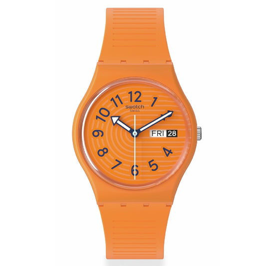 Orologi unisex Swatch Essentials cassa biologica cinturino in silicone arancione 34mm SO28O703-1