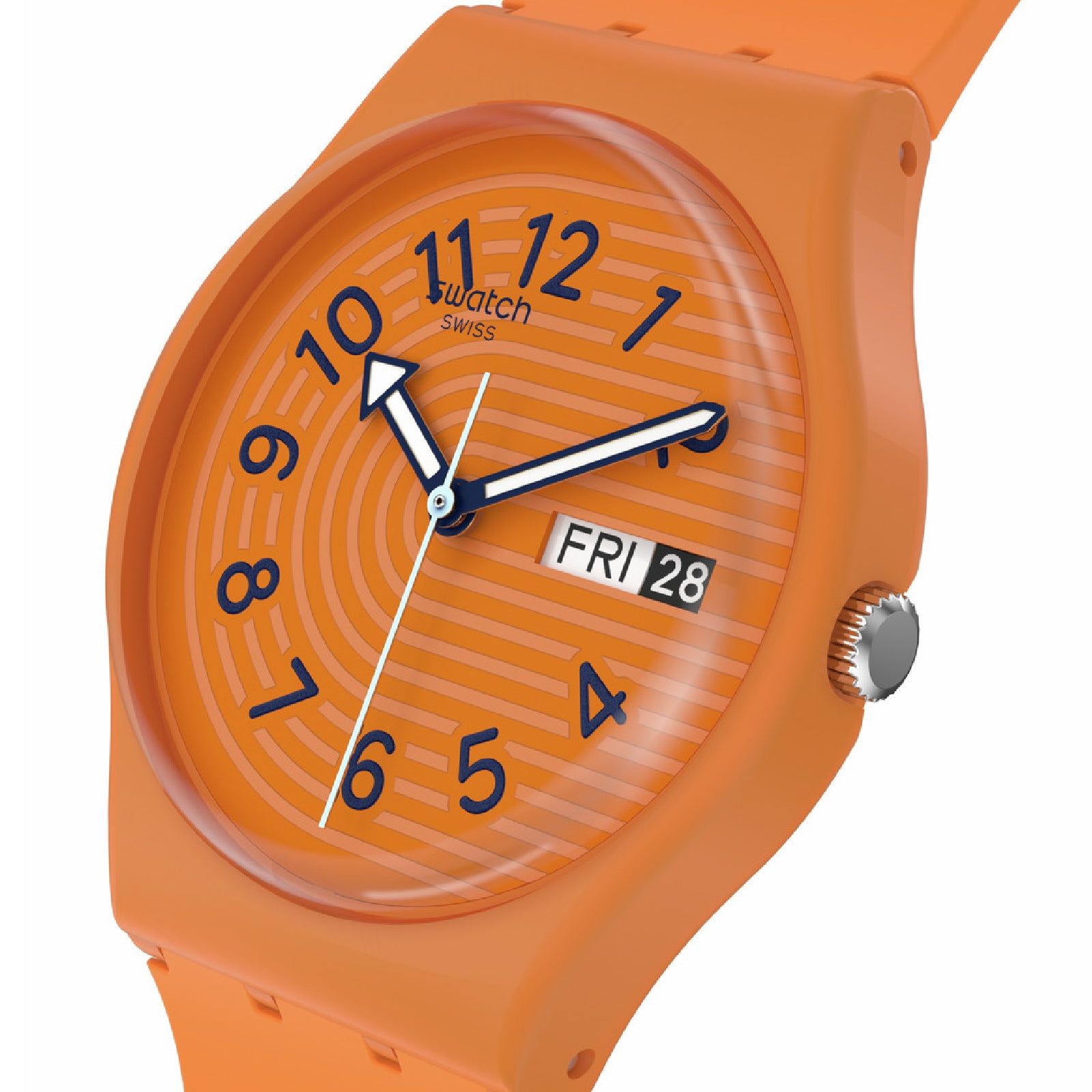 Orologi unisex Swatch Essentials cassa biologica cinturino in silicone arancione 34mm SO28O703-3