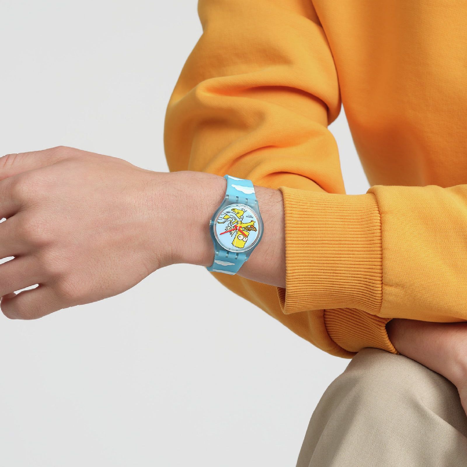 Orologio unisex Swatch The Simpson Bart Cupido silicone azzurro cassa 34mm SO28Z115-4