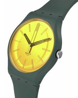 Orologio solo tempo da uomo Swatch Essentials cassa 41mm e cinturino in materiale di origine biologica verde SO29G103