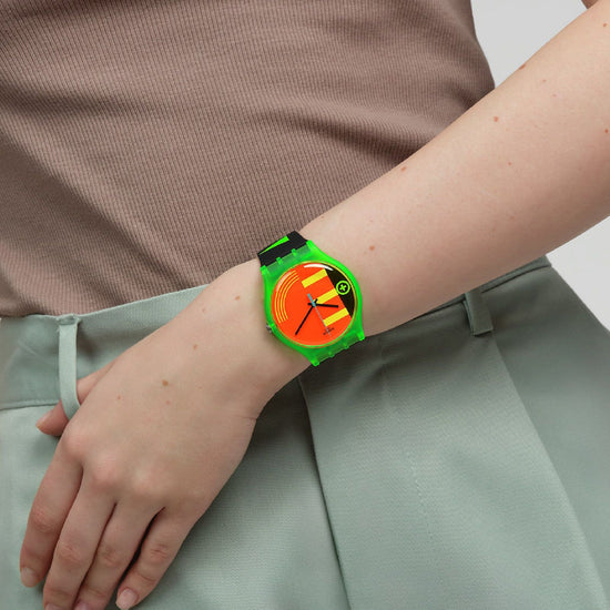 Orologio unisex Swatch Neon RIDER quadrante arancione cassa di 41mm SO29G106-4