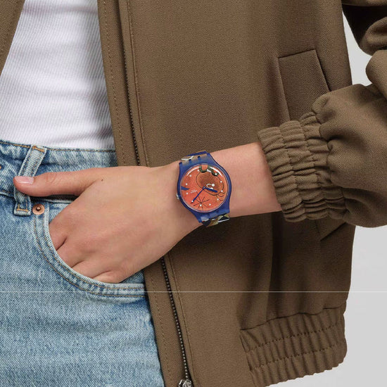 Orologio Swatch x Tate Gallery Mirò, Women and Bird in the Moonlight 41mm SO29Z136-5