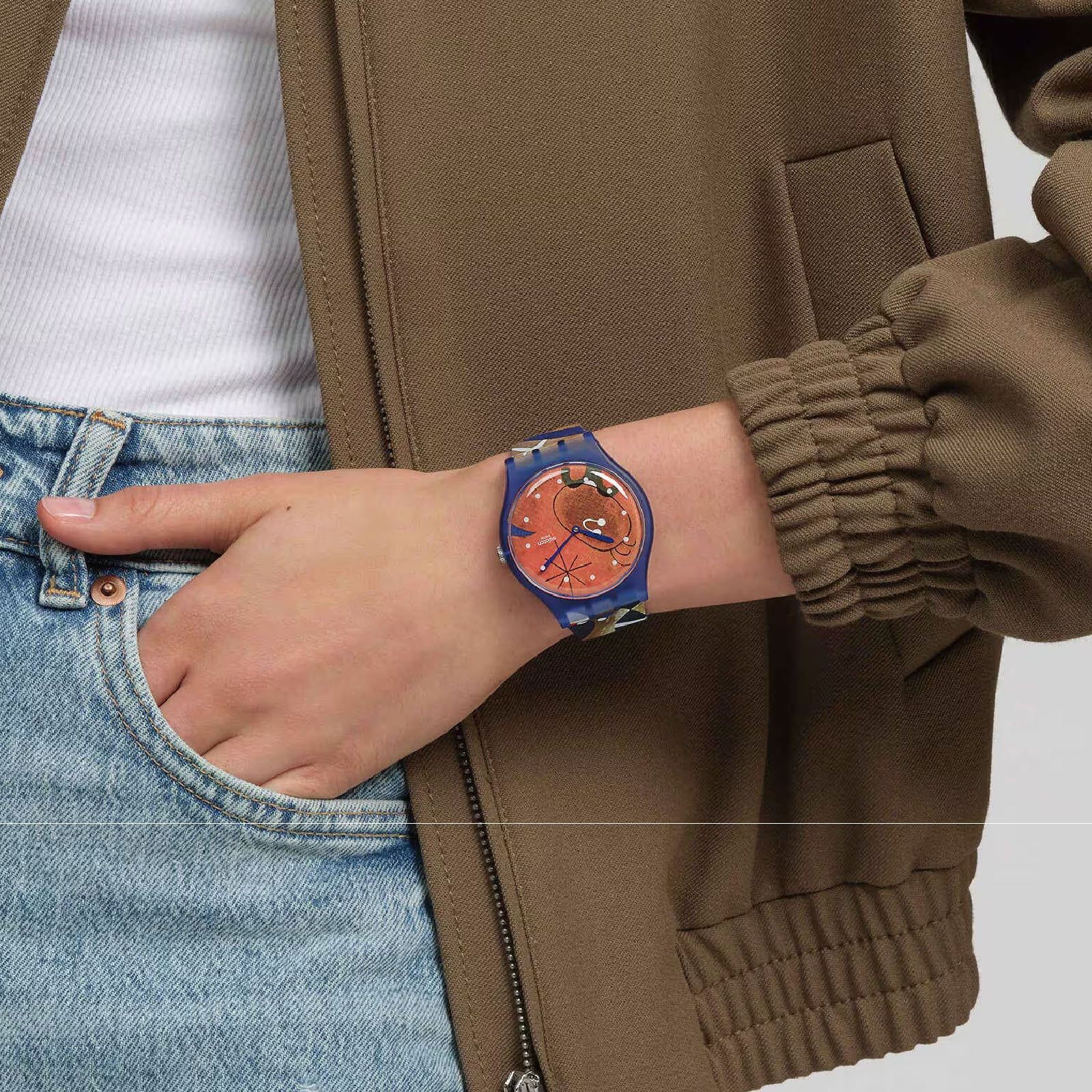 Orologio Swatch x Tate Gallery Mirò, Women and Bird in the Moonlight 41mm SO29Z136-5